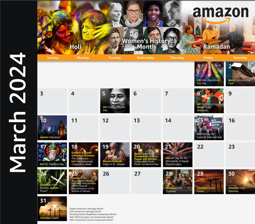 Diversity Calendar Custom PDFs