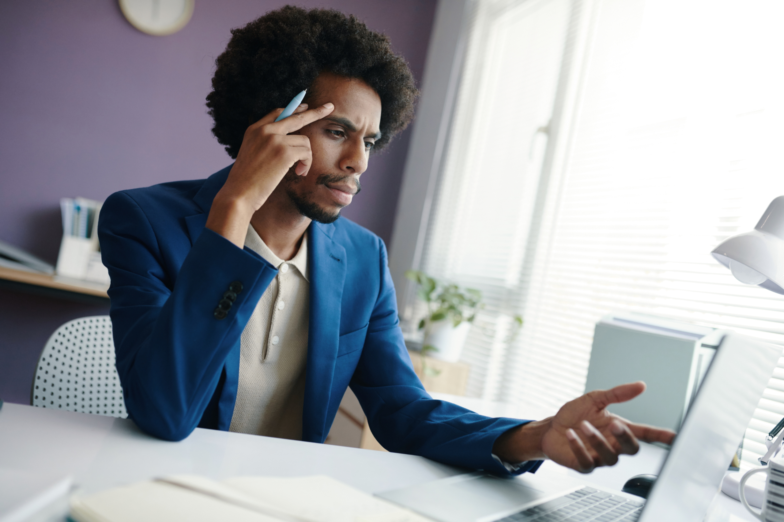 New employee looking confused during the onboarding process at work